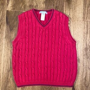 Little boys Janie and Jack red vest with blue trim. Size 5.